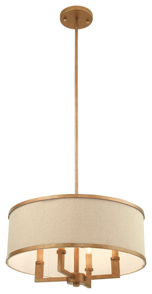Park Ridge Chandelier, Hand-Painted Antique Gold Leaf