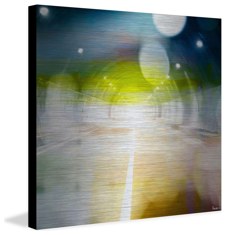 "Tunnel Lights" Print on Brushed Aluminum, 32"x32"