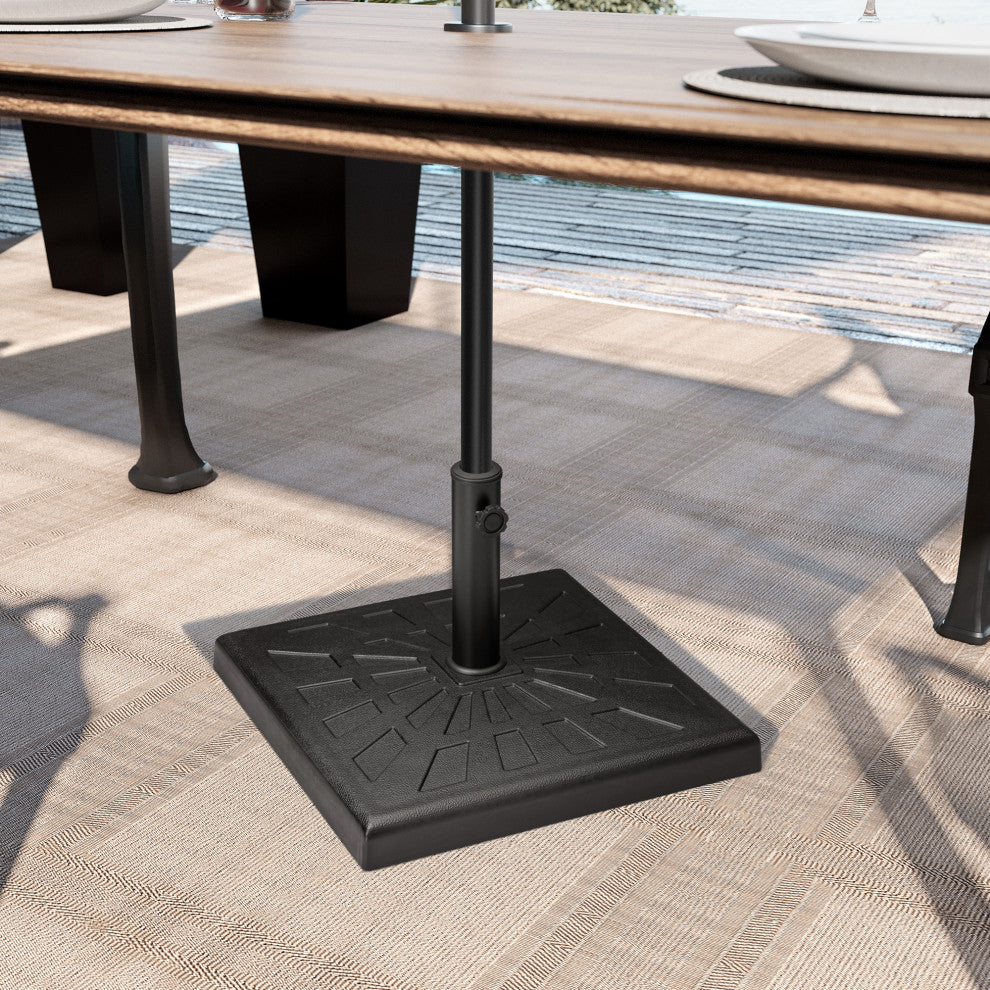 43 lbs Resin Square Concrete Market Umbrella Base, Black