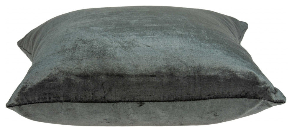 HomeRoots 18" x 0.5" x 18" Transitional Charcoal Solid Pillow Cover