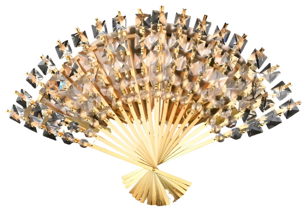 Luxury Golden Crystal Wall Lamp for Bedroom, Living Room, Golden, Cool Light