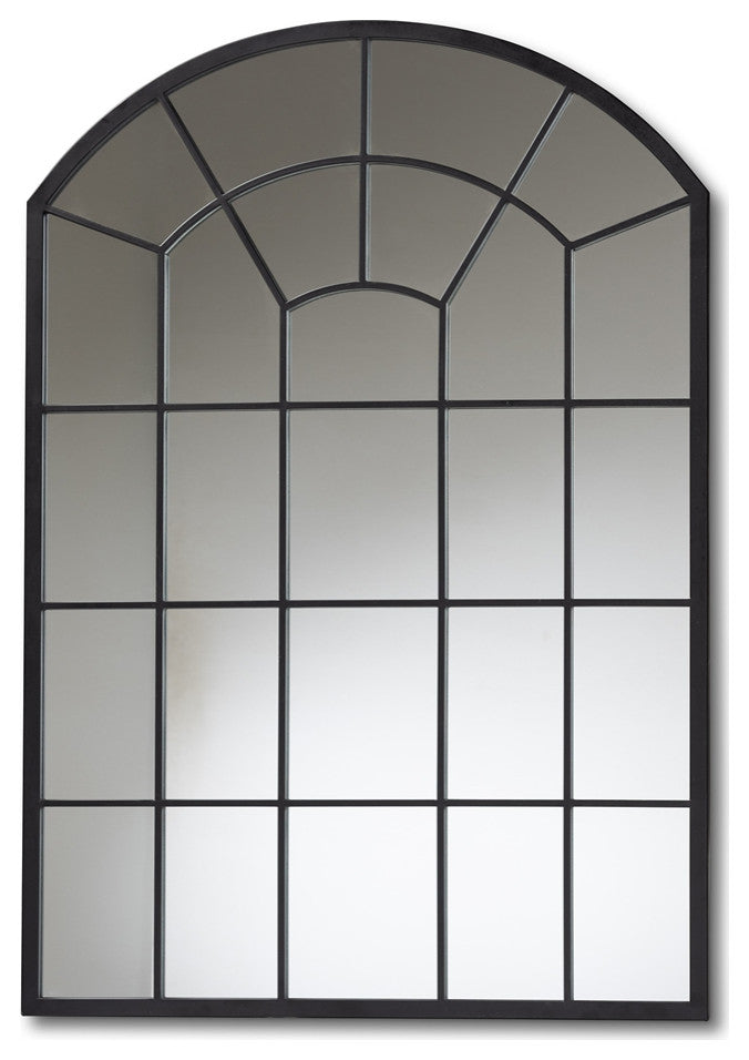 Modern and Contemporary Black Metal Accent Wall Mirror