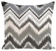 Ikat-Arina Chevron Stripes Print Pillow, Black, Grey, 20"x20"