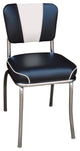 Retro Home Upholstered 'V' Back Dining Chair, Black, Waterfall Seat