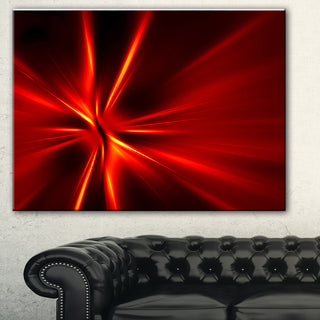 "Red and Yellow Rays" Abstract Digital Art Canvas Print