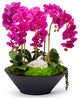 Orchids in Sleek Round Container, Fuchsia