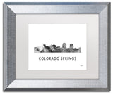 'Colorado Springs Co Skyline' Framed Art, Silver Frame, White Matte, 14x11