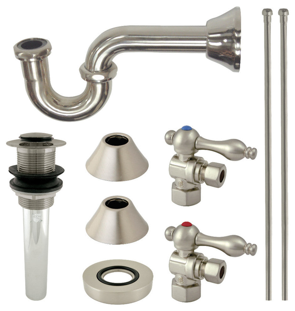 Kingston Brass Plumbing Sink Trim Kitchen With Drain and P Trap, Brushed Nickel
