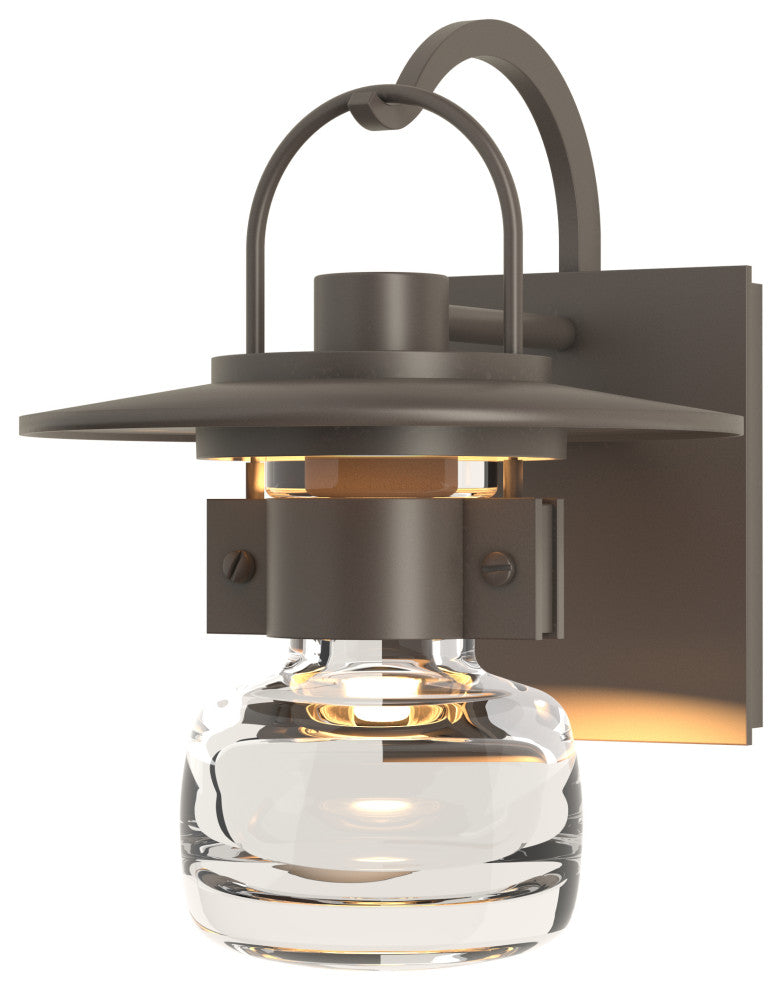 Mason Small Outdoor Sconce, Coastal Dark Smoke Finish, Clear Glass