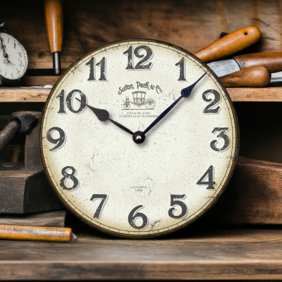 Vintage-Style Mercantile Wall Clock