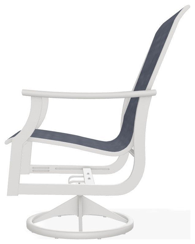 St. Catherine Sling Outdoor Swivel Rocker, Augustine Denim/Snow
