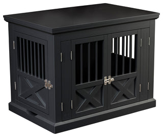 Triple Door Dog Crate, Black, Medium