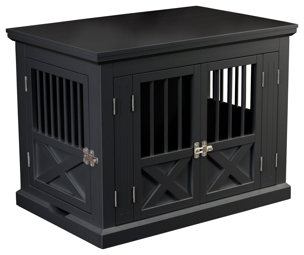 Triple Door Dog Crate, Black, Medium