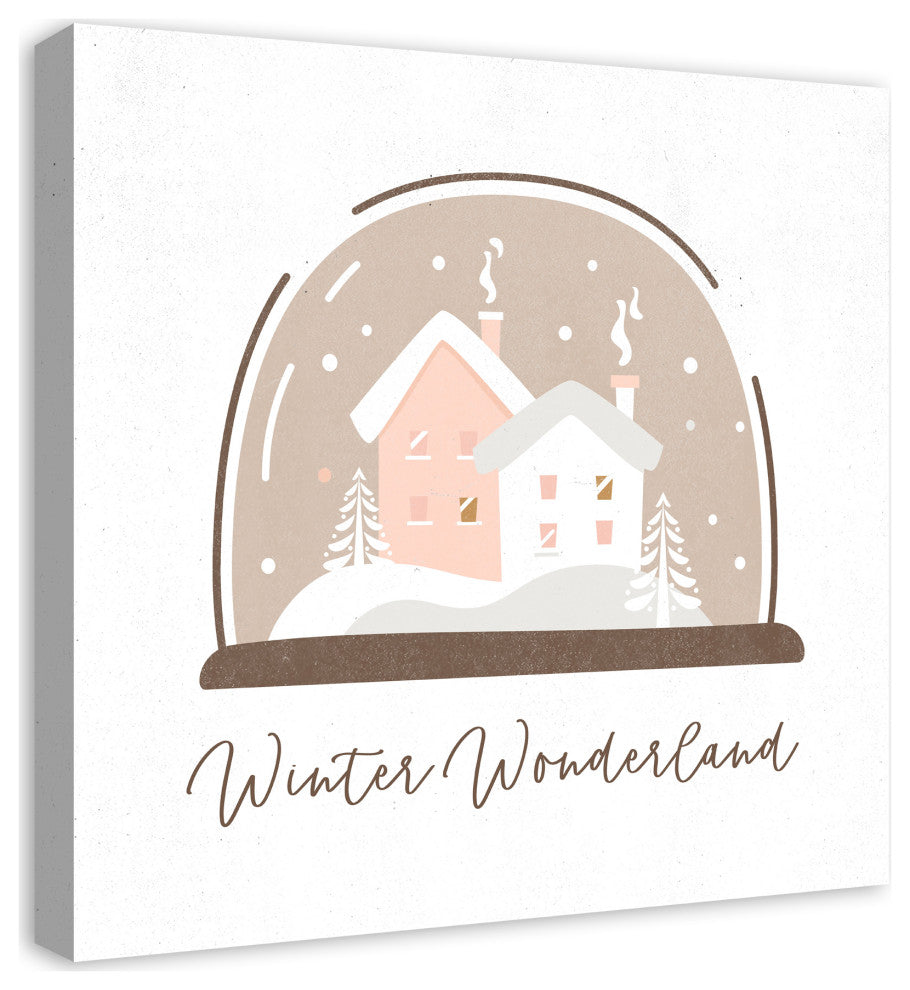 Winter Wonderland Snow Globe 24x24 Canvas Wall Art