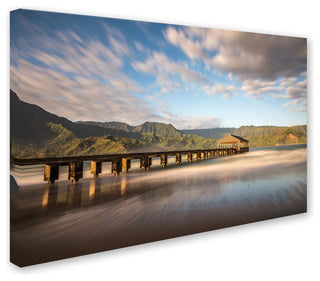 Pierre Leclerc 'Hanalei Bay Pier' Canvas Art, 47x30