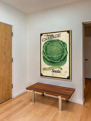 "Seed Packet Cabbage" Painting Print on Canvas