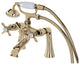 Kingston Brass Clawfoot Tub Faucet With Hand Shower, Polished Brass