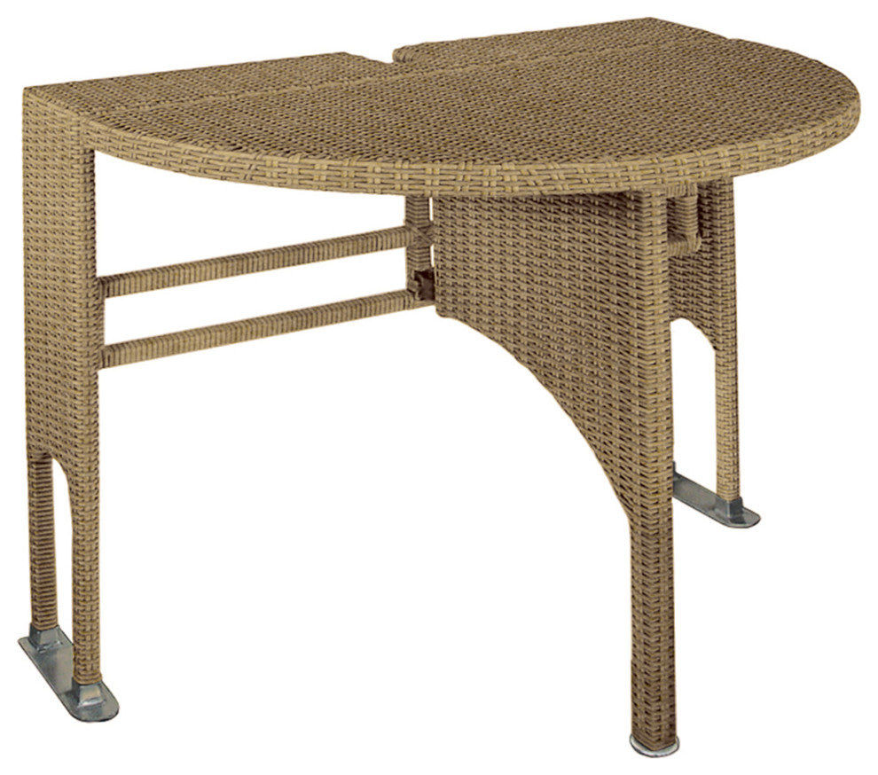 Terrace Mates 42" Genevieve Half-Oval Drop-Leaf Gate Leg Table Coffee Finish