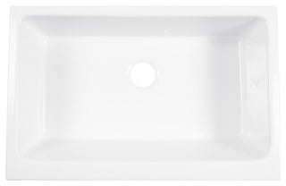Grace Crisp White Fireclay 34" Single Bowl Quick-Fit Undermount Kitchen Sink