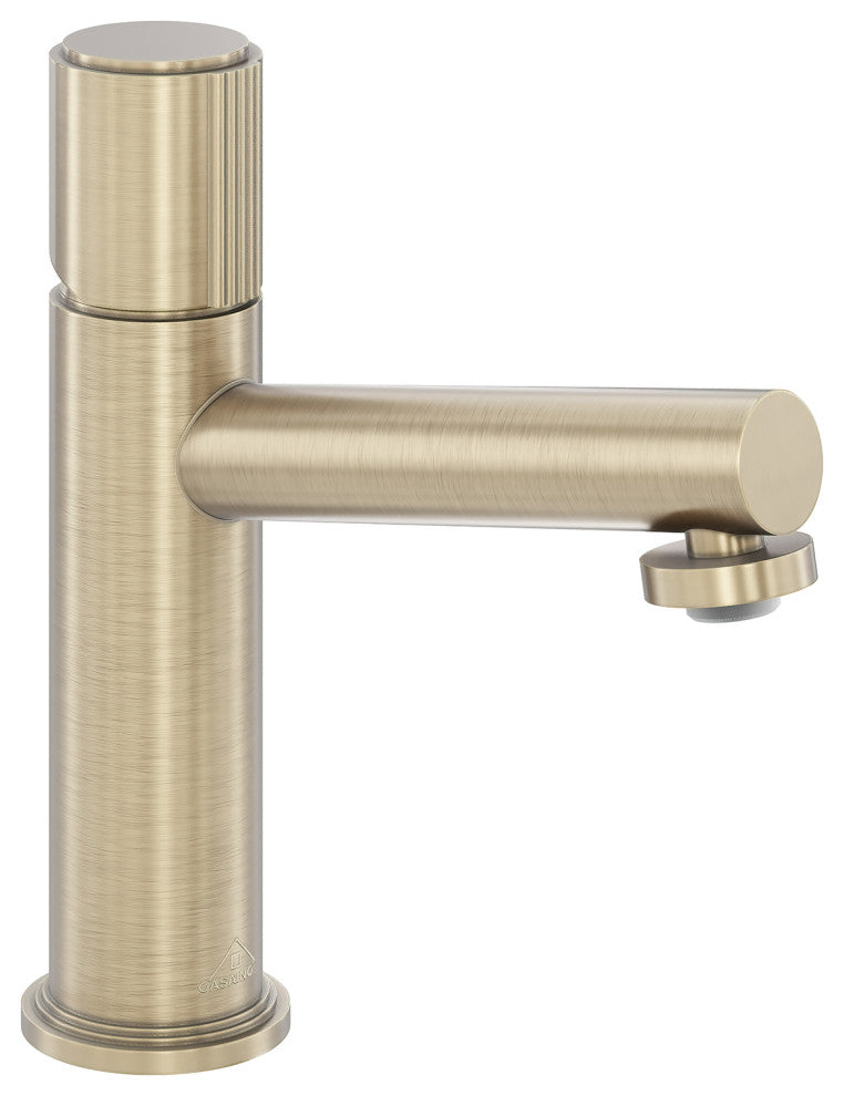 Brushed Champagne Gold Single Handle Sink Faucet with Pop-Up Drain