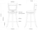 Melrose Swivel Stool, Ivory Wire-Brush, Bar Height