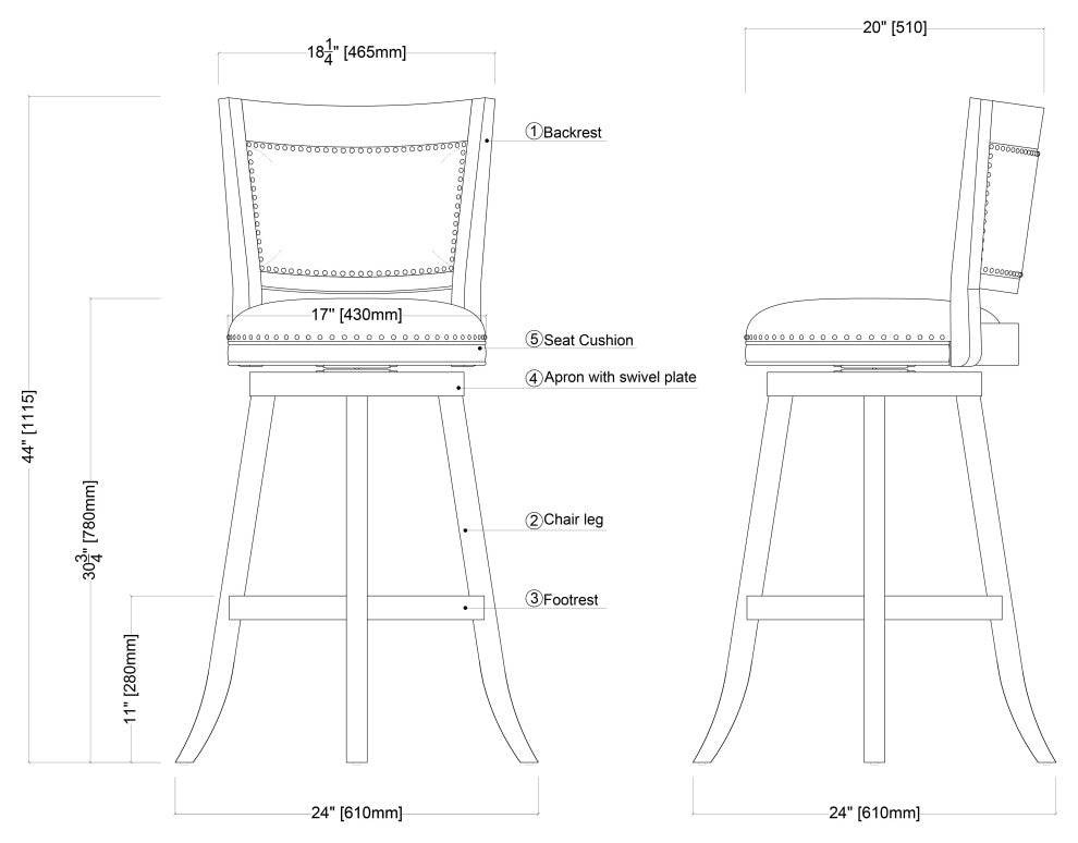 Melrose Swivel Stool, Ivory Wire-Brush, Bar Height