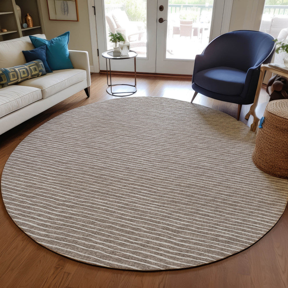Indoor/Outdoor Laidley LA1 Taupe Machine Washable 10' x 10' Rug
