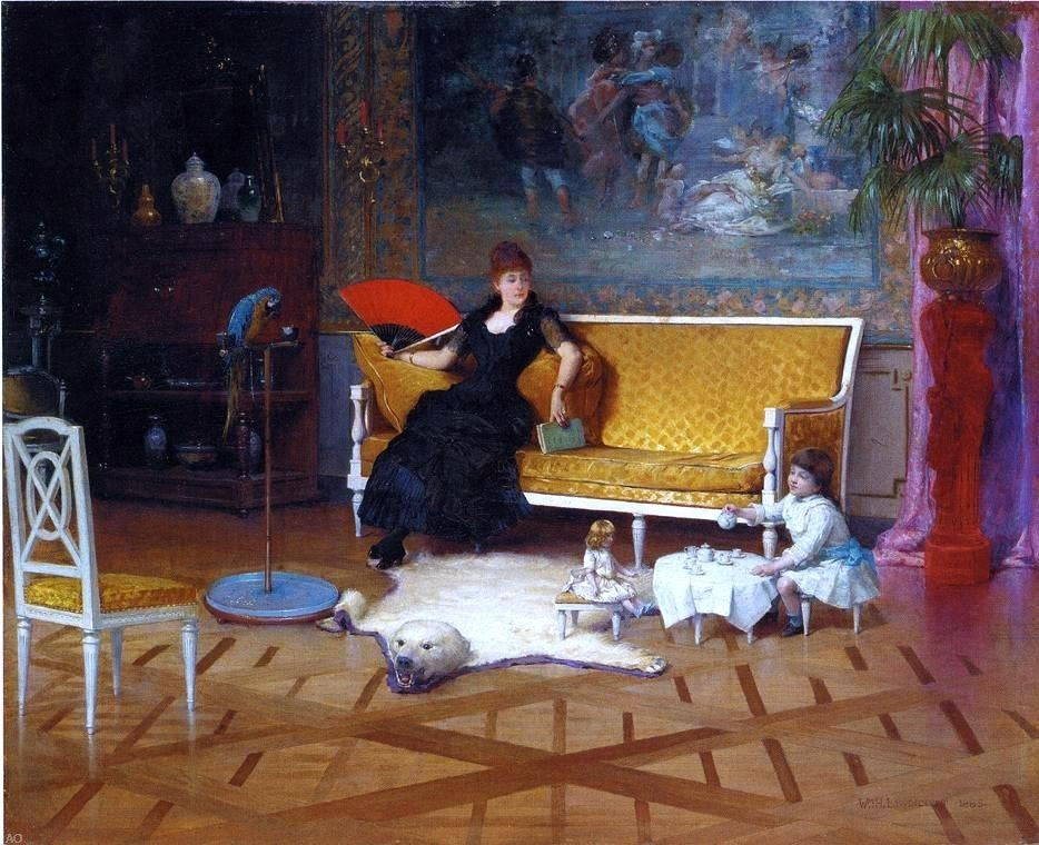 William H Lipincott Afternoon Tea, 20"x25" Gallery Wrapped Canvas Print