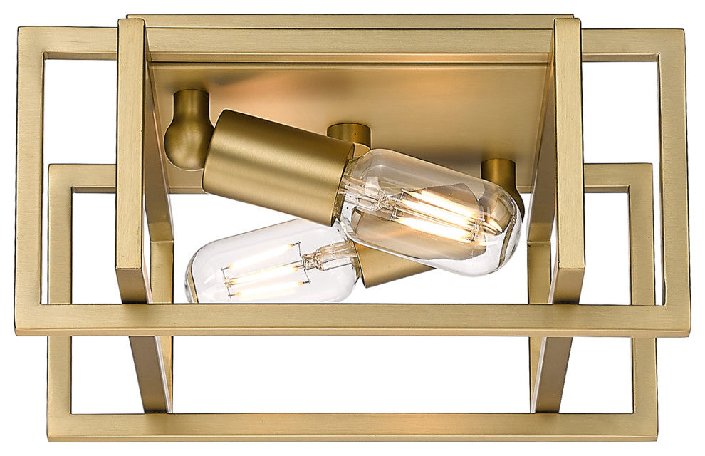 Tribeca Flush Mount With Brushed Champagne Bronze Accents Shade