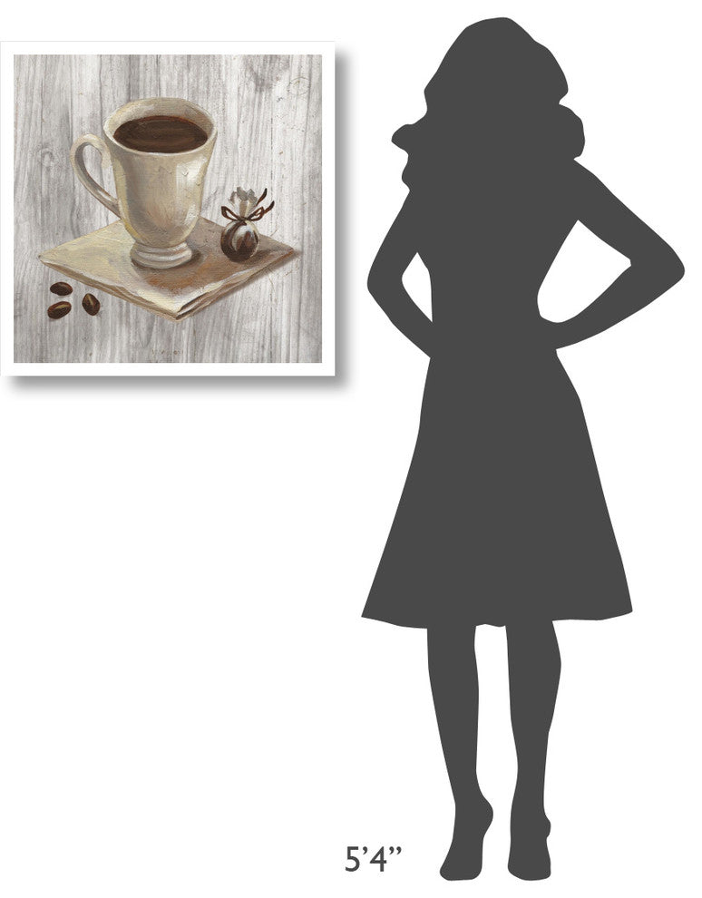 "Coffee Time IV on Wood" Digital Paper Print by Silvia Vassileva, 26"x26"