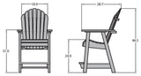 Hamilton Counter Height Deck Chair, Whitewash