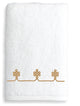 Lattice Hand Towel, White & Gold, 16"x30"