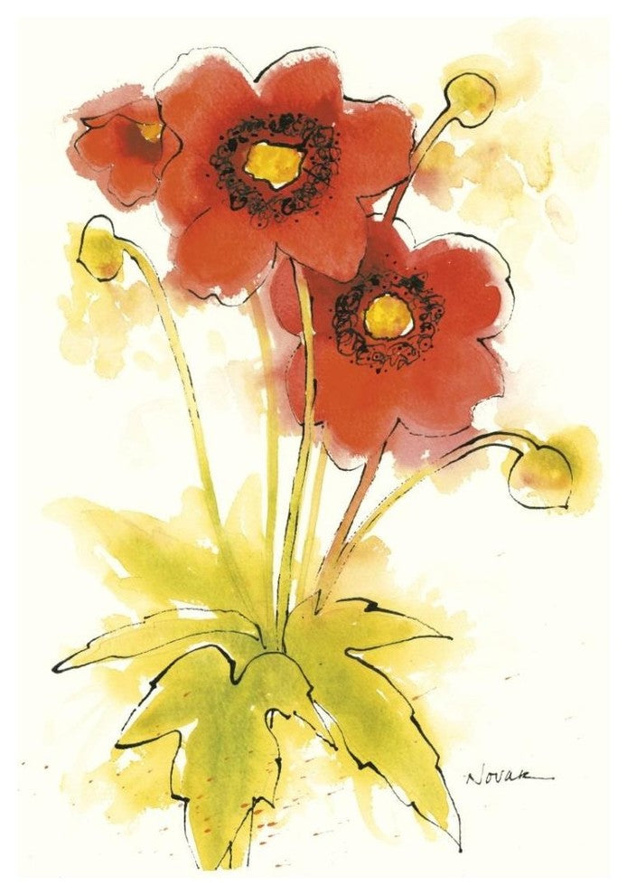 "Flores Rojas II" Digital Paper Print by Shirley Novak, 22"x32"