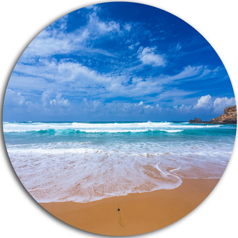 Serene Atlantic Seashore Portugal, Seashore Disc Metal Wall Art, 36"