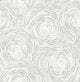 Abstract Artistic Floral Monochromatic Wallpaper, White on Gray, Bolt