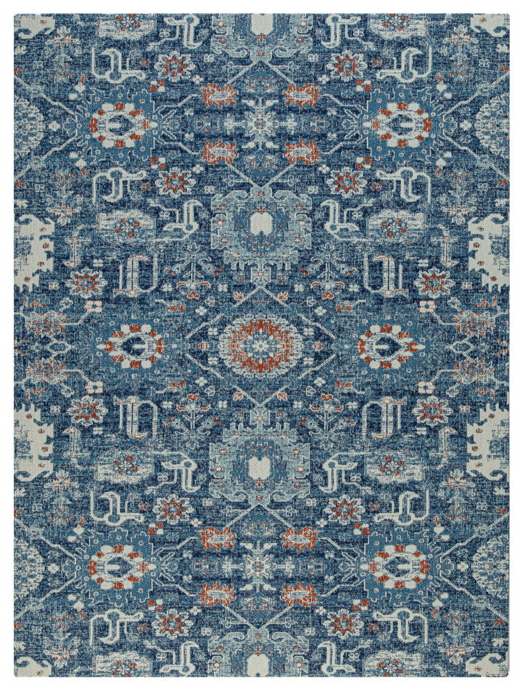 36" x 48" Alta Blue and Ivory 1/2" Rug'd Chair Mat