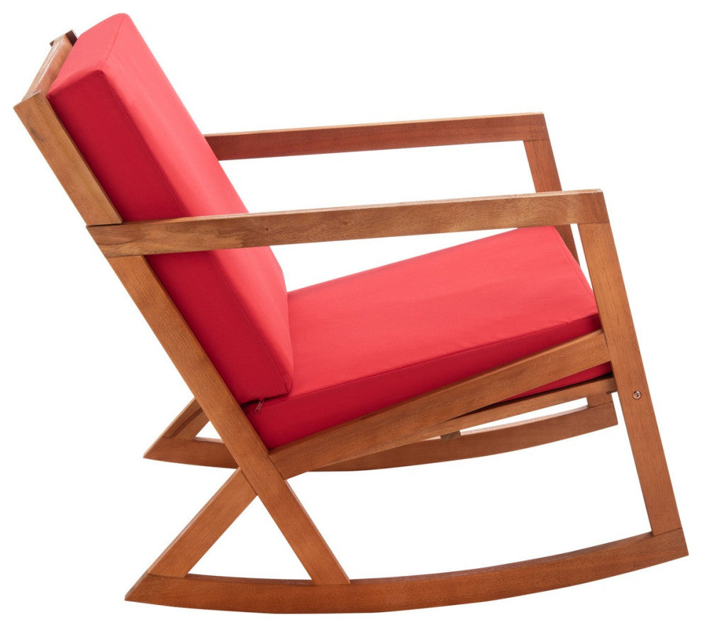 Safavieh Outdoor Vernon Rocking Chair Natural/Red