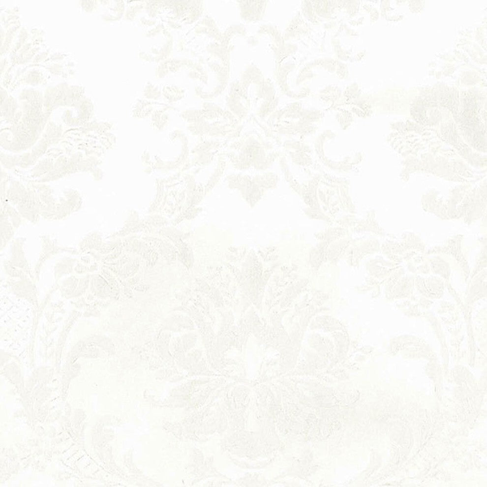 Silk Impressions 2, Contemporary Floral White Wallpaper Sample