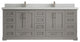 Boston 84 Double Sink Bath Vanity in Elephant Skin Gray 2" Carrara Quartz