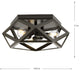 Saucedo Collection Three-Light Architectural Bronze Modern 14.6" Flush Mount
