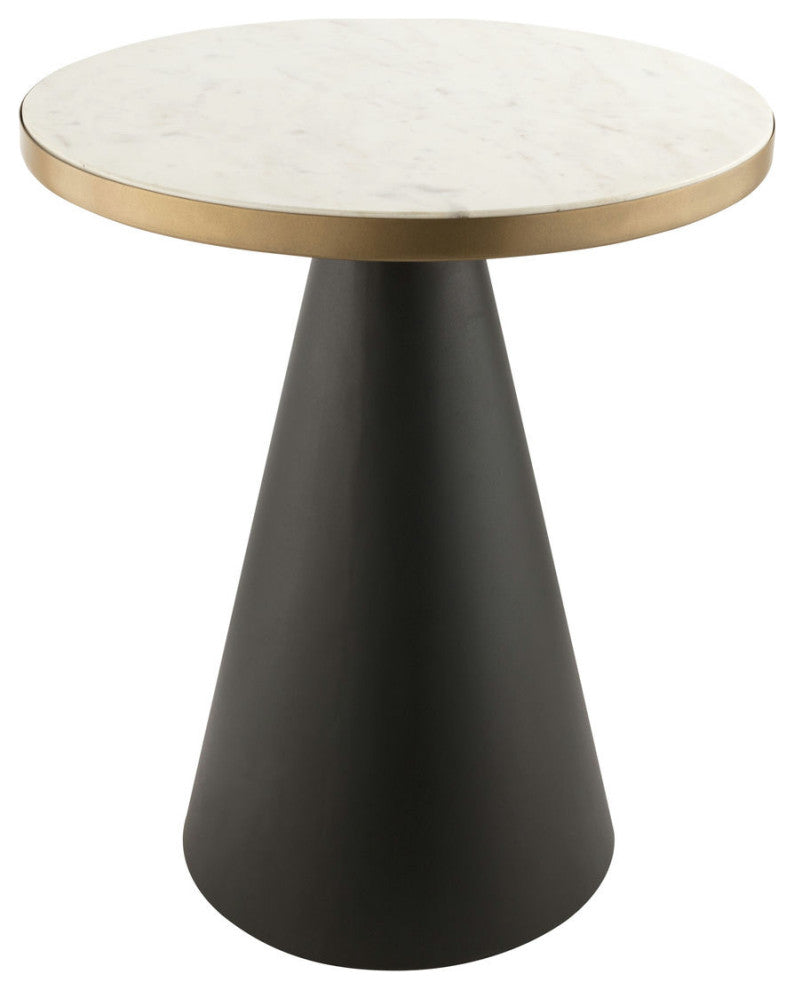 Richard Marble Side Table - Black, Gold, White