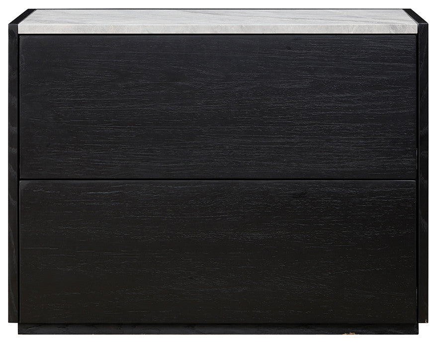 Liguria Night Stand 2 Drawers, Black