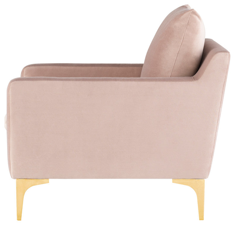 Anders Blush Fabric Single Seat Sofa, HGSC580