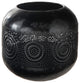Metal Candle Holder with Pinhole Pattern Design Antique Black Finish, Small