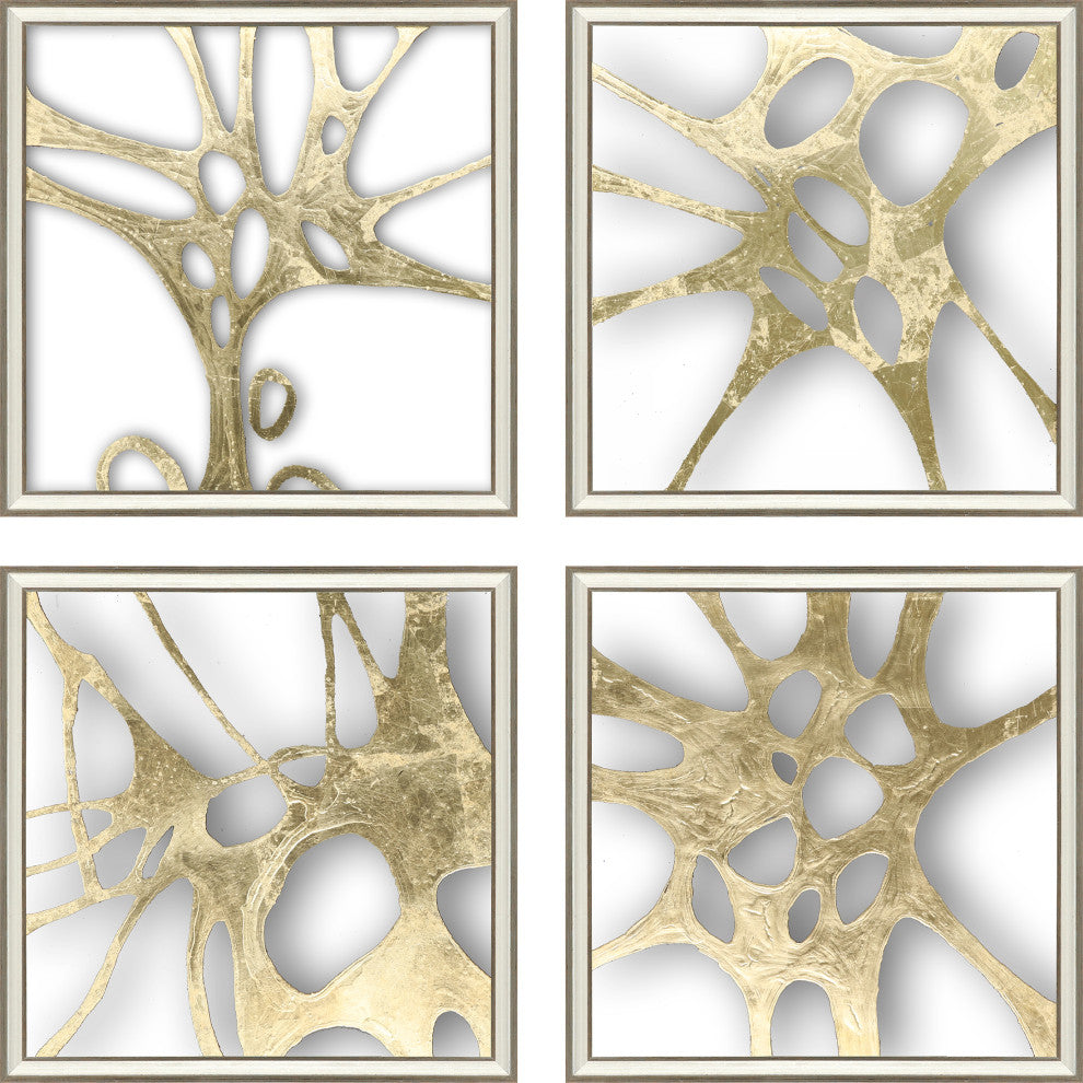 Splash of Gold I Artwork, 4-Piece Set