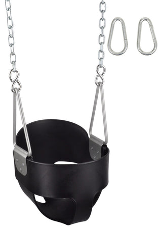 Highback Full Bucket with Chains and Hooks, Black