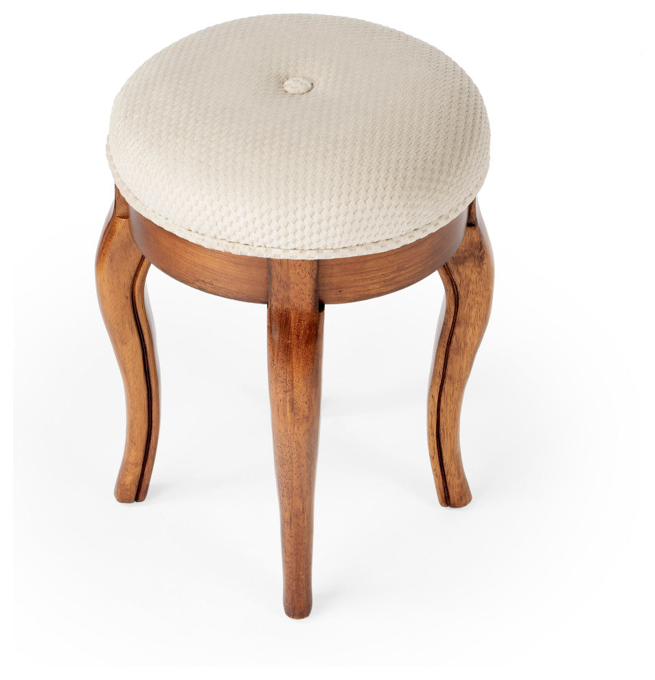 Butler Simone Olive Ash Burl Vanity Stool