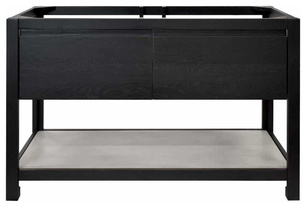 Solace Vanity with Ash Concrete Shelf, Base Only, Midnight, 48"
