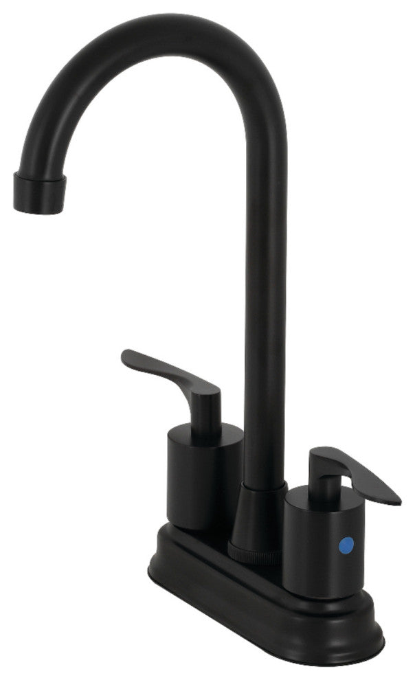 Kingston Brass KB8490SVL Two-Handle 2-Hole Deck Mount Bar Faucet, Matte Black