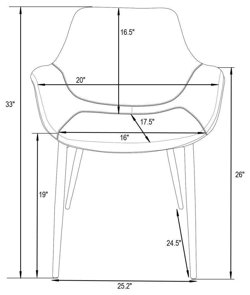 LeisureMod Markley Leather Dining Armchair With Metal Legs, Olive Green